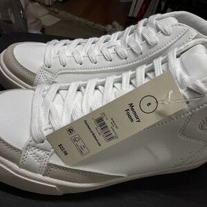 White High-Top Sneakers women memory foam size 8